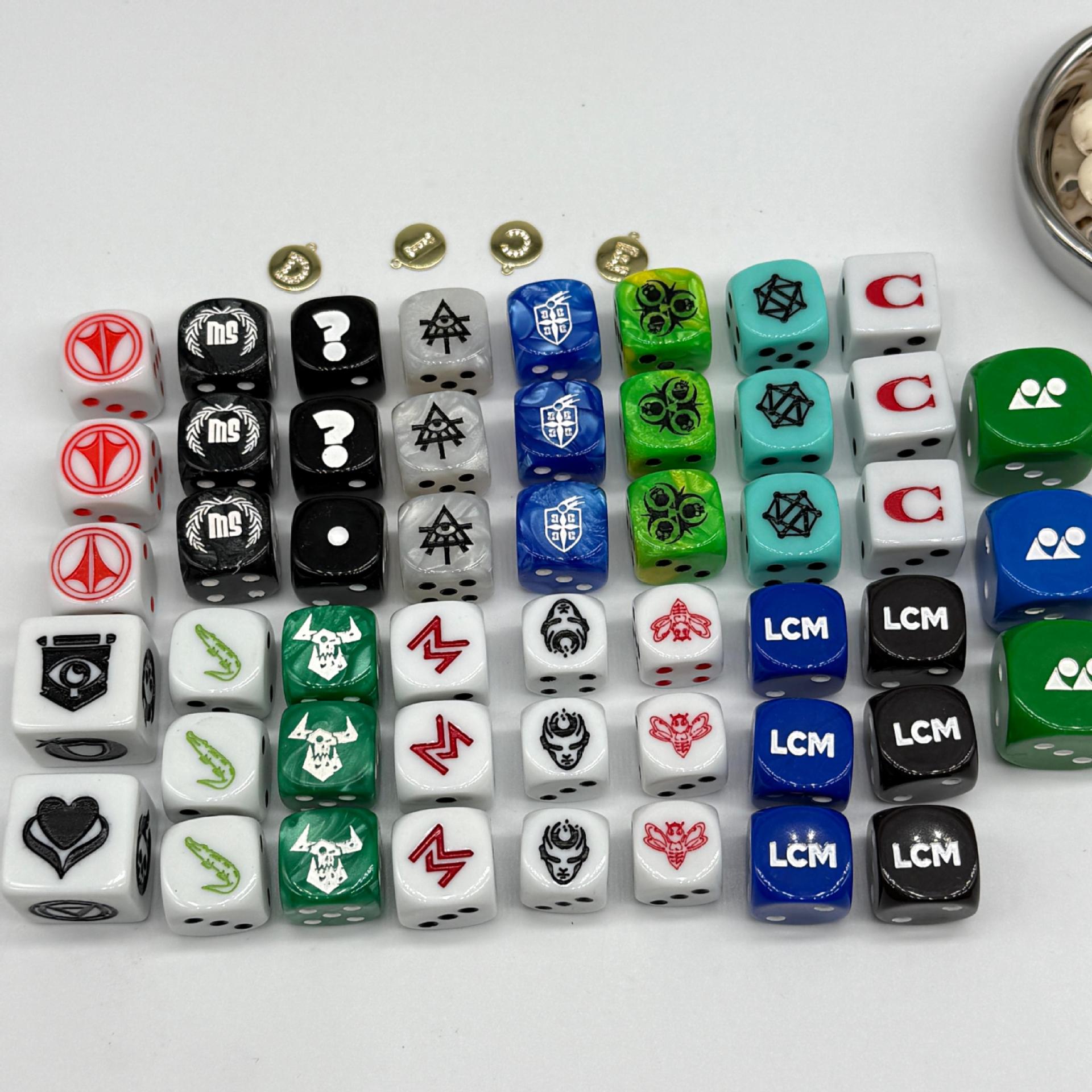 Acrylic Resin Dice High Quality Customized One Side Customized Logo Other Points Customized Dice Background Color Customized