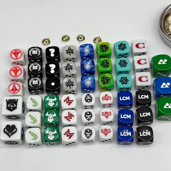 Acrylic Resin Dice High Quality Customized One Side Customized Logo Other Points Customized Dice Background Color Customized