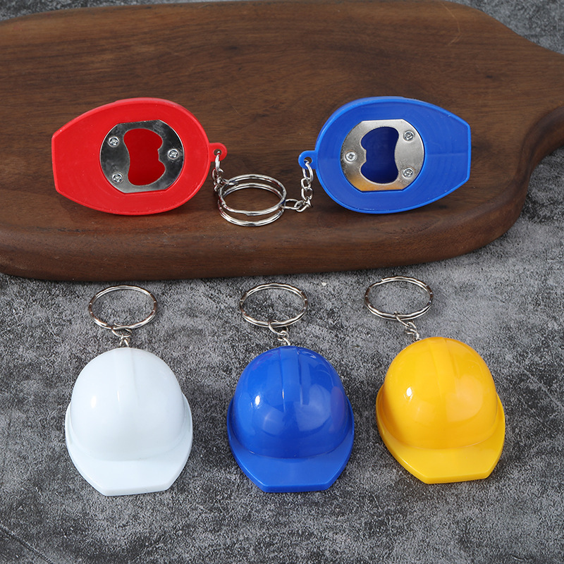 Cross-Border Hot-Selling Safety Helmet Bottle Opener Keychain, Creative and Practical Trendy Novelty Department Store Promotional Gift Cross-Border Hot-Selling Safety Helmet Bottle Opener Keychain, Creative and Practical Trendy Novelty Department Store Promotional Gift