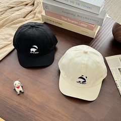 Children's Duckbill Hat Spring and Summer Korean New Breathable Thin Disposable Hat Cute Panda Embroidered Baby Cap
