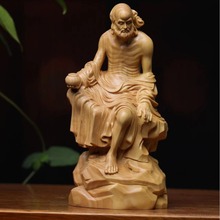 批发小叶黄杨木雕悟道达摩祖师爷摆件实木文玩中式家居禅意根雕
