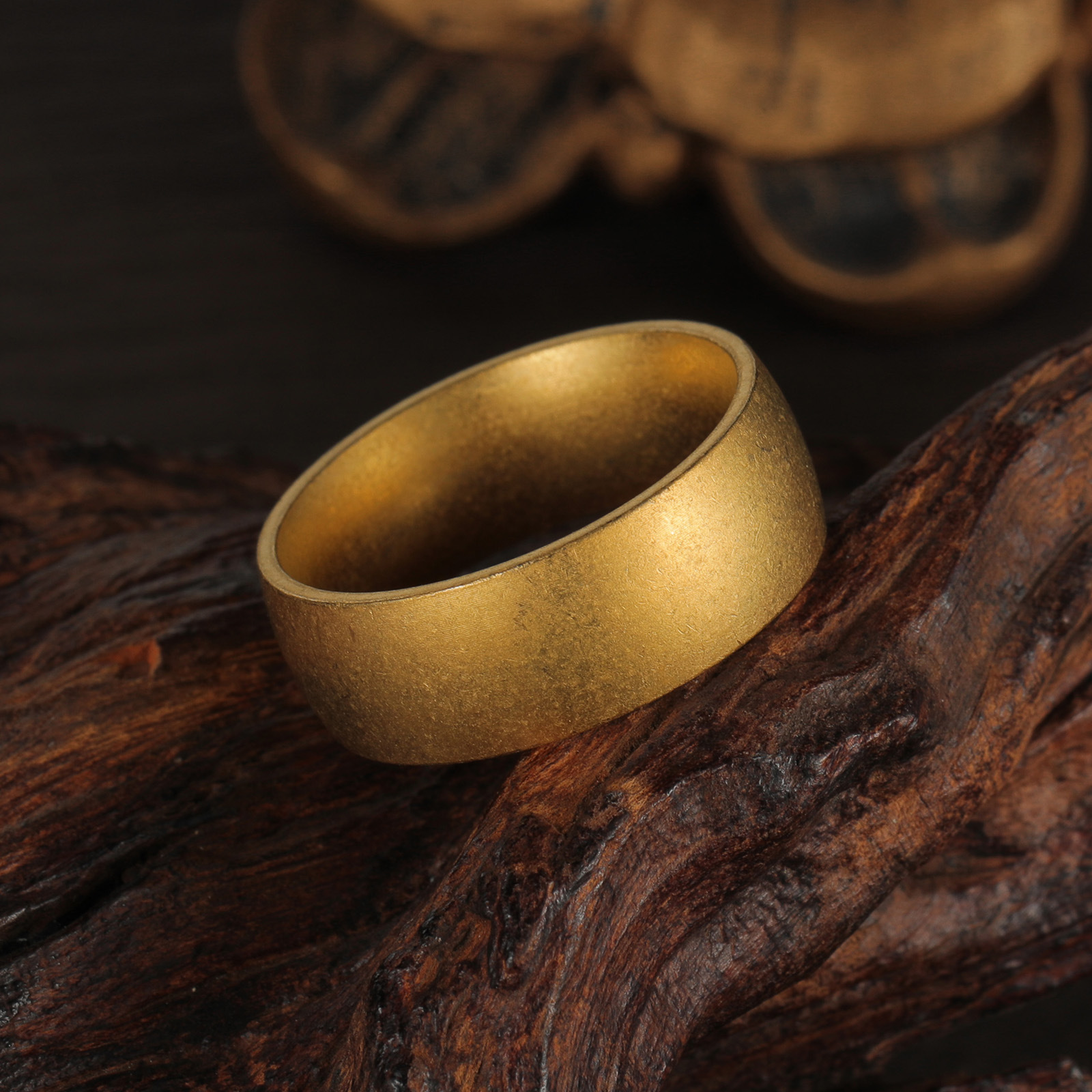 1 Piece Quantity Real Gold Plated Solid Color Titanium Steel Simple Style Waterproof Non Tarnish Rings