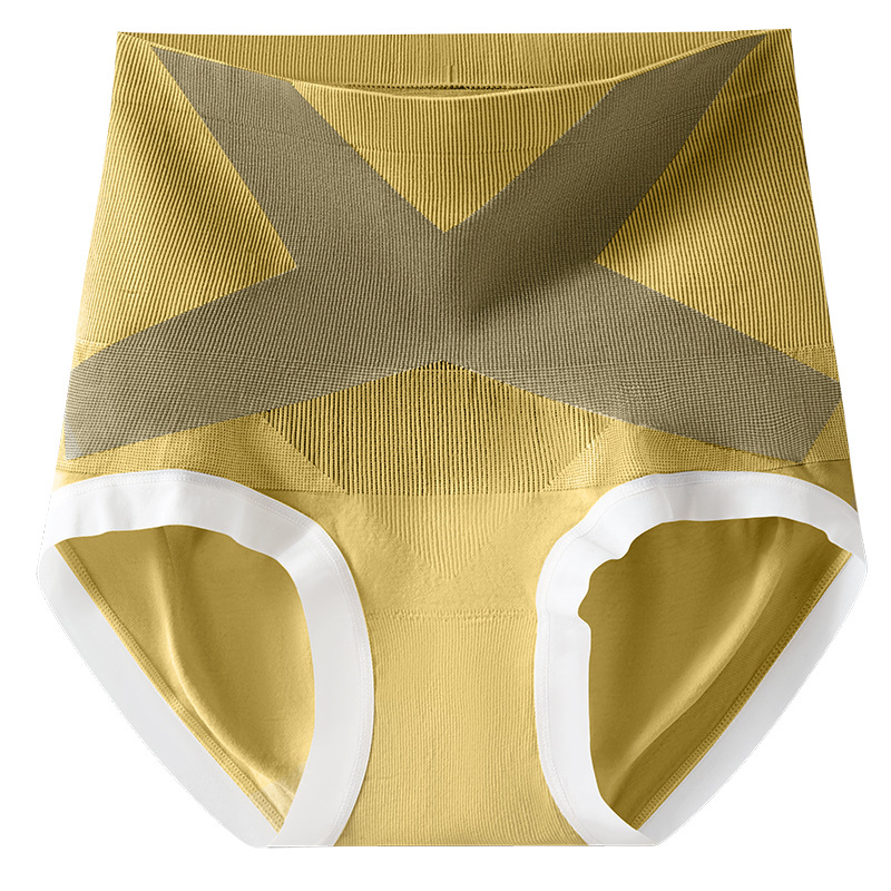 Línea de cintura cruzada, cintura alta, abdomen sin costuras, calzoncillos de cadera, barriga, entrepierna antibacteriana 10A, calzoncillos de plástico ligero para mujer