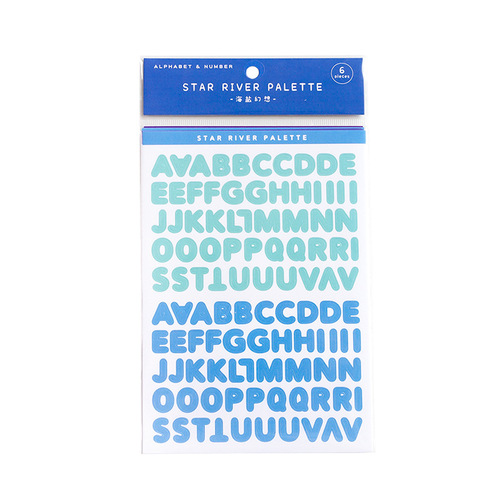 Message Galaxy Color Palette Numbers and Letters Stickers Fresh English Basic Handbook Material Decorative Stickers 6 pieces in 5 styles