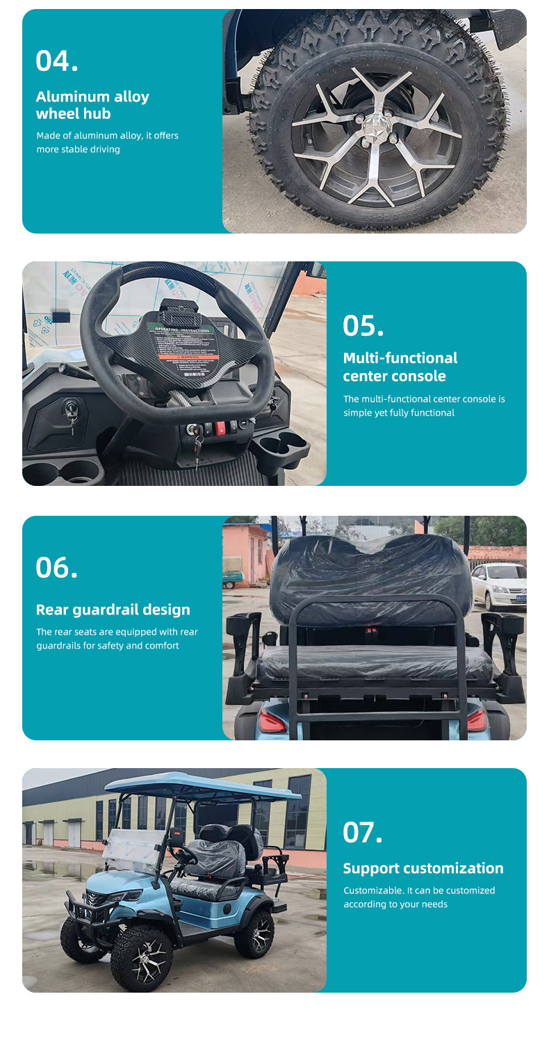 Customized Golf Carts for Foreign Trade, Factories, Hotels, Off-Road Areas, Tourist Attractions, and Off-Road Electric Golf Carts