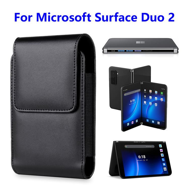 Rotating back clip belt mobile phone waist bag waist hanging leather case suitable for Microsoft Surface Duo2 folding screen vertical MS Rotating back clip belt mobile phone waist bag waist hanging leather case suitable for Microsoft Surface Duo2 folding screen vertical MS