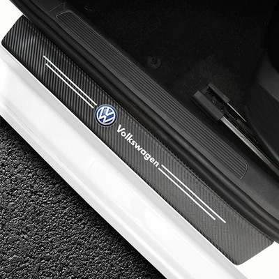 for car sill strip carbon | Other Automotive Interior Supplies - volkswagen-carbon-fiber-leather-threshold-strips-4-pack