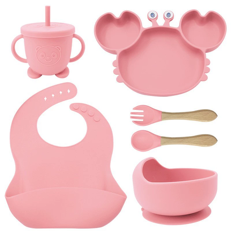 Children's silicone tableware, set, cartoon food silicone, dinner plate
