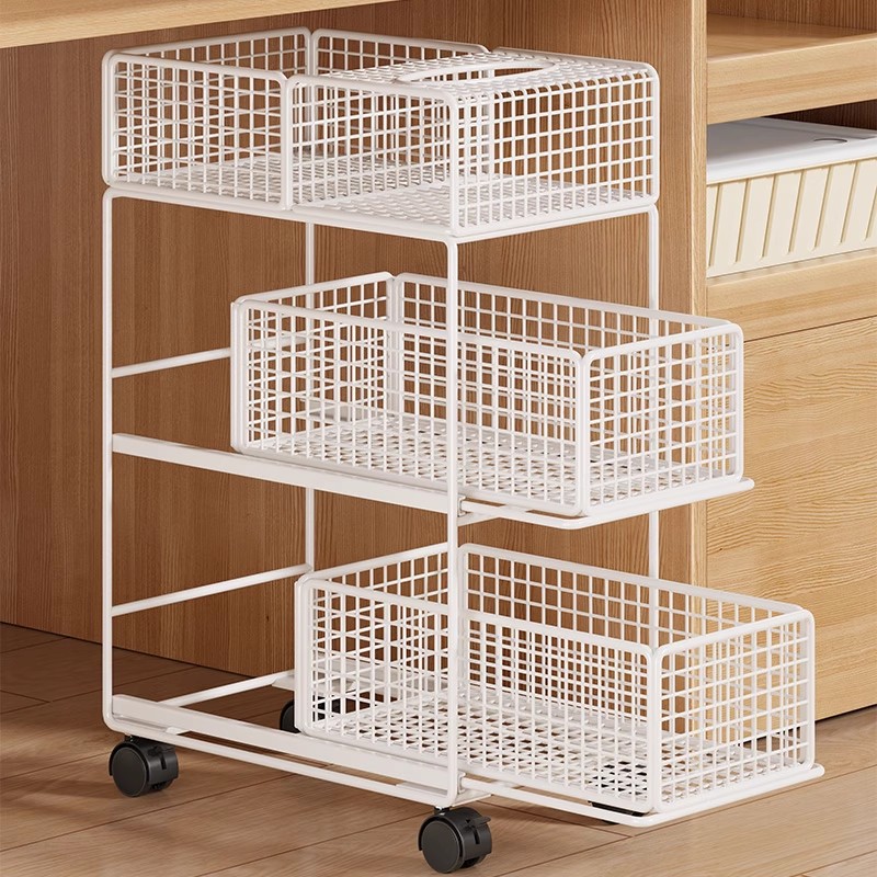 办公室桌下置物架书架子落地抽屉式书包收纳柜移动工位神器小推车