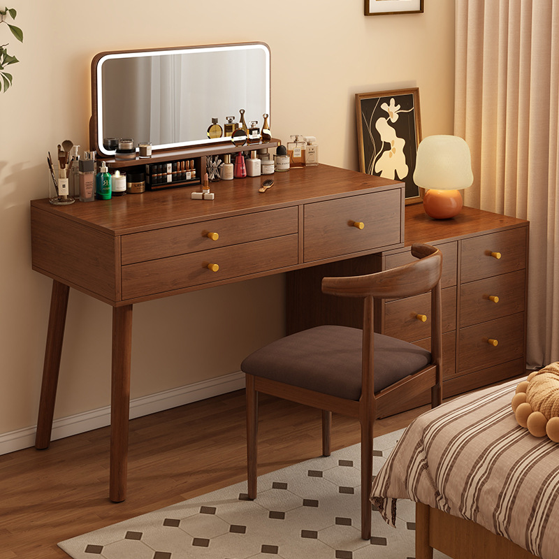 Comedor de vestir dormitorio simple moderno armario de maquillaje en un todo 2025 nuevo estilo chino de alta sensación espejo de mesa de maquillaje