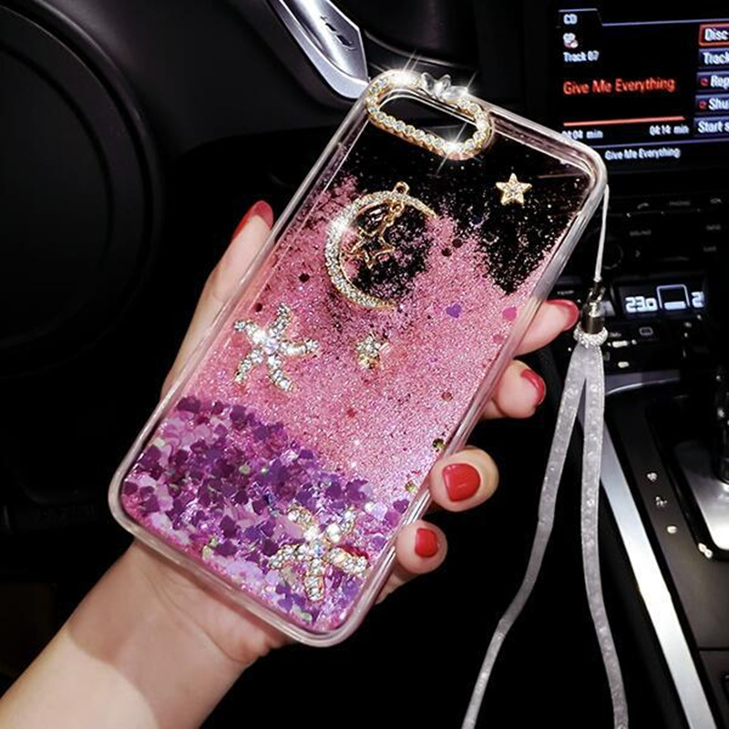 Convient pour coque de téléphone Samsung A70, diamant d'eau de lune étoilée, sables mouvants a50, corde de suspension créative personnalisée,_voghion.com
