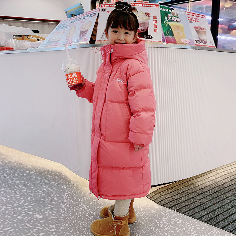 Children's Down Cotton-padded Coat Mid-length Thickened Warm 2023 New Winter Children's Wear Girls Cotton-padded Coat Coat Top