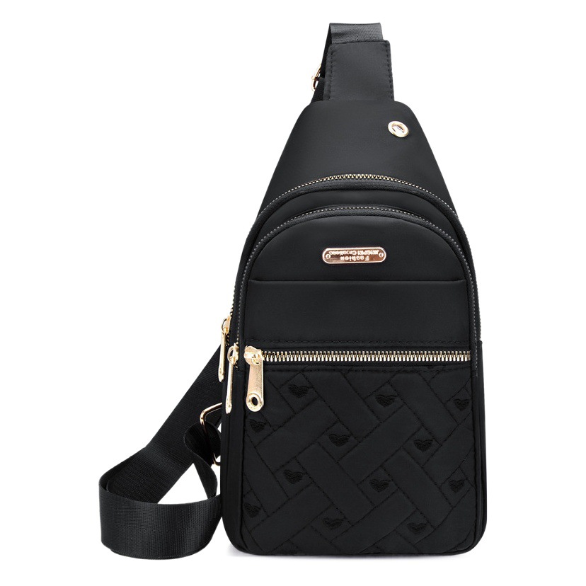 Nuevo bolso de pecho de hilo bordado de mujer de múltiples capas bolso de mensajero multiusos casual de mujer de gran capacidad rombo bolso de hombro de pecho de mujer