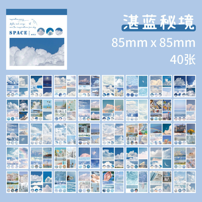 Pegatinas teñidas de papel una serie de pinturas al óleo frescas de literatura y arte de la niña material de decoración de 6 pegatinas