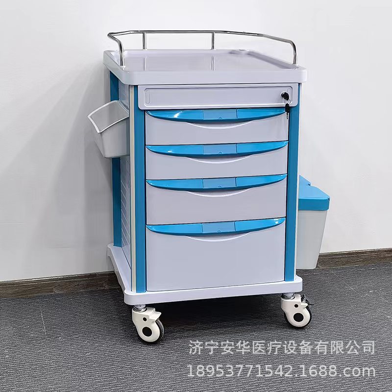 医用ABS治疗车塑料多功能仪器小推车置物架手术护理车输液换药车