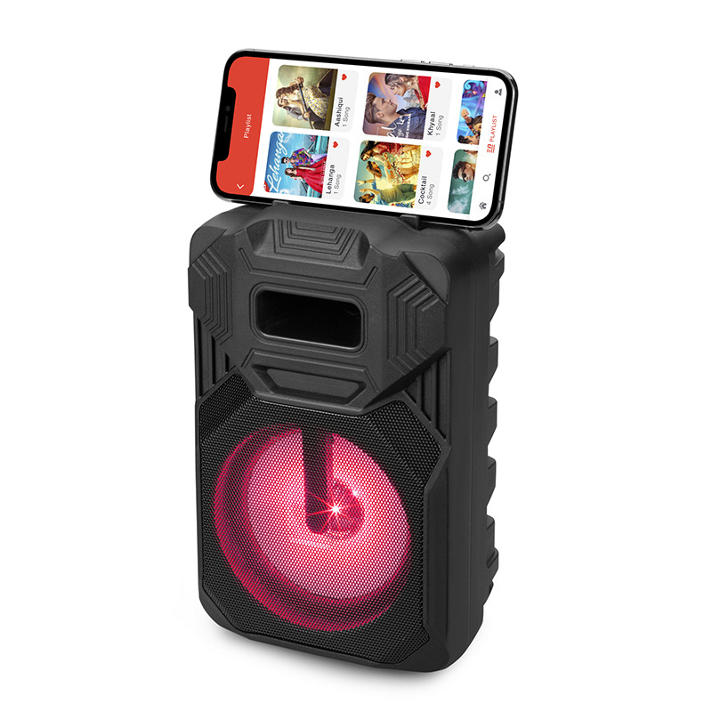 领潮工厂蓝牙音箱带手机支架户外可提麦克风跨境小音响FM插卡音箱