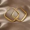 Golden square earrings