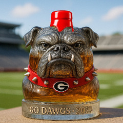 跨境新品摆件Longhorns Whiskey Bottle斗牛犬威士忌酒瓶红酒瓶