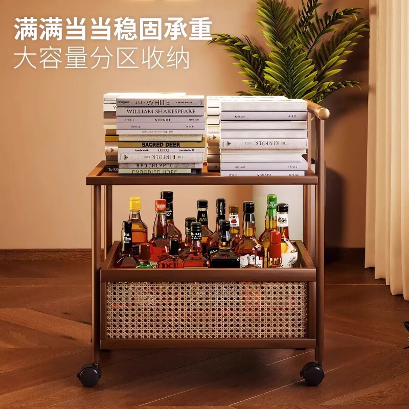 サイドテーブル、モバイルトロリー、コーヒーテーブル、ソファサイドキャビネット、テーブル、レトロな小さなベッドサイドテーブル、キャスター付き収納ラック|undefined
