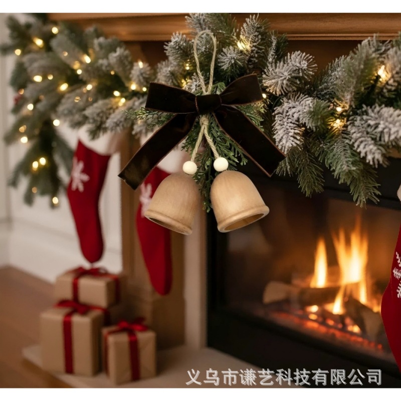 2025 New Christmas Decorations Christmas Bell Garland Pendant Christmas Tree Decorations Atmosphere Ready-Made Hot Style