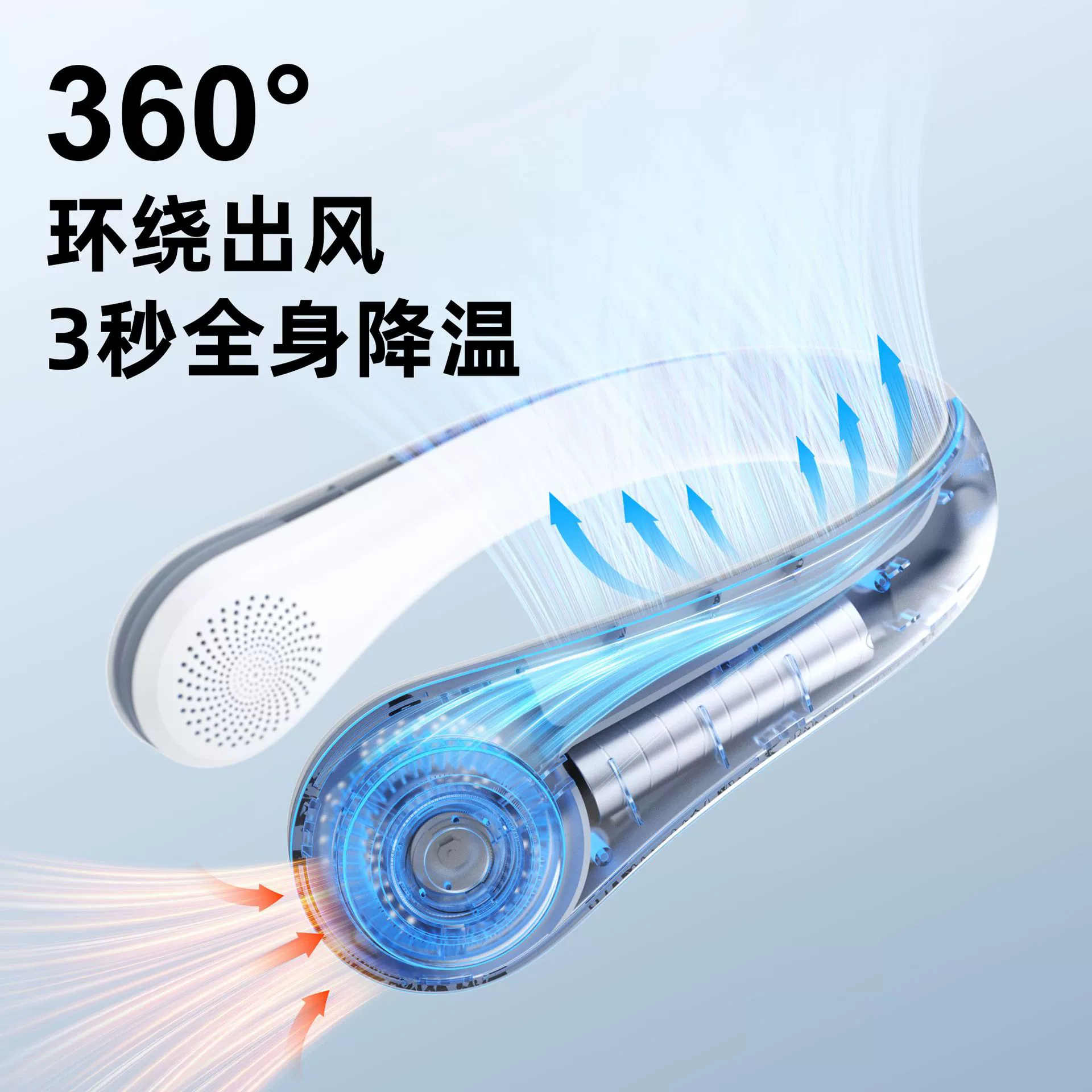 Новый портативный охлаждающий вентилятор 2024 года, небольшой USB-зарядкой, тихий, ленивый шейный мини-вентилятор