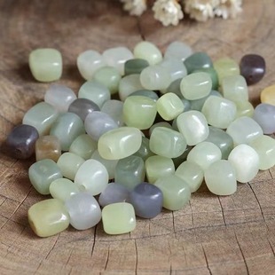 Natural Hetian jade loose beads Qingshui Duobao random hand string seed material cinnabar red jade beads diy bead accessories
