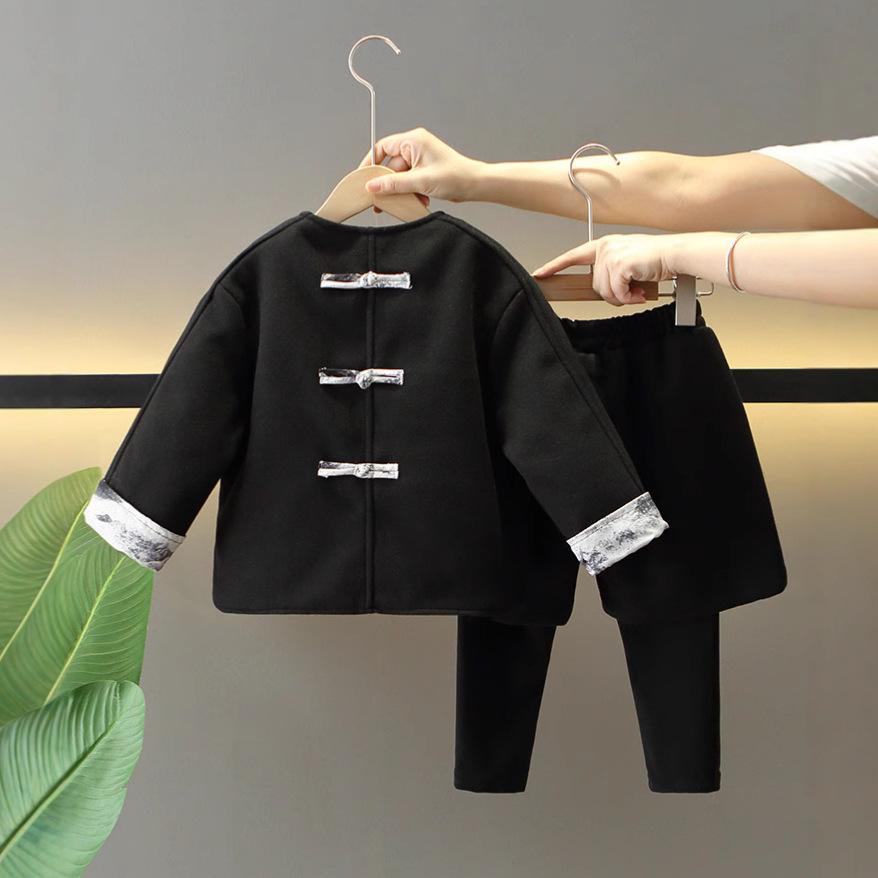 6550 Ropa para niños de estilo nacional, nuevos trajes chinos para niños, modelos de otoño e invierno, ropa de invierno para niños más terciopelo, trajes de niños engrosados, Hanfu
