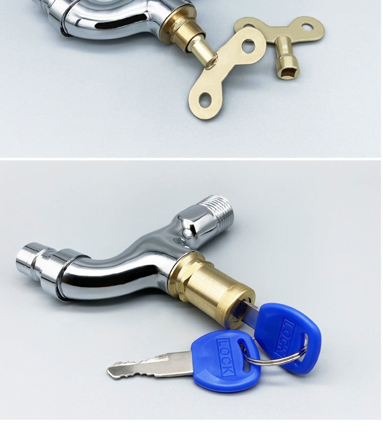 All-copper outdoor lockable faucet 4 points, anti-freezing extended outdoor mop sink 6 points, anti-theft key washing machine switch undefined