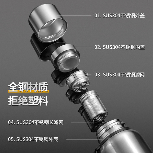 Smart Full Steel 316 Stainless Steel Large Capacity Water Cup Insulated Cup Men's Portable Outdoor Fitness Tea Water Separation Water Kettle 