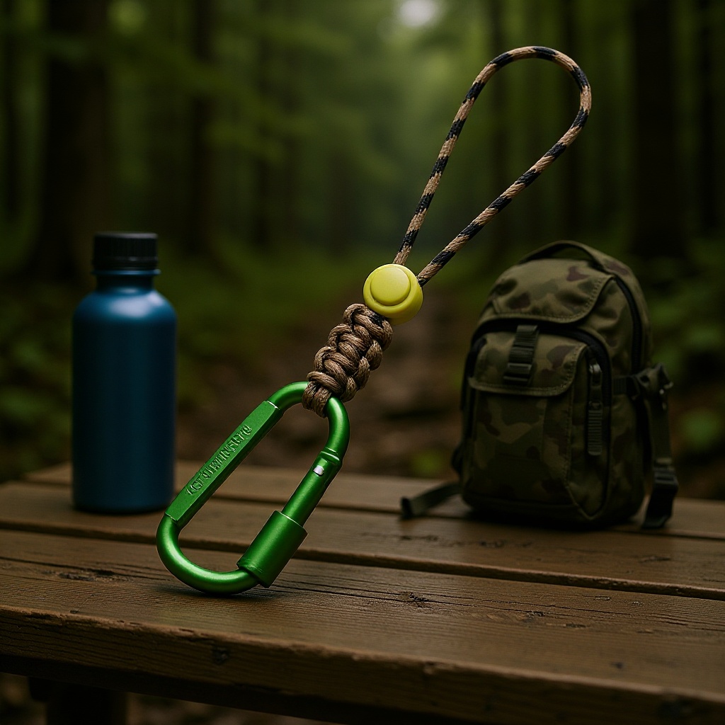 【Cross-Border Factory】Creative Paracord Braided Water Bottle Clip Outdoor Sports Bag Aluminum Alloy Lockable Carabiner Keychain