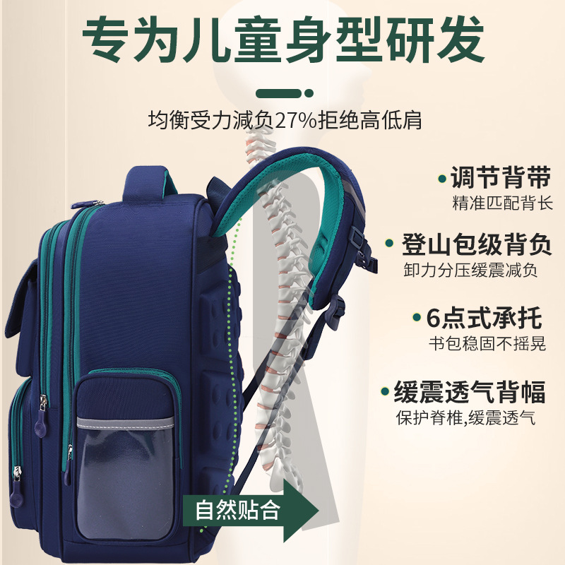 Nueva Escuela Primaria estudiante mochila estilo británico ultra-luz columna protección reducción de carga de gran capacidad mochila fábrica directa bolsas venta al por mayor