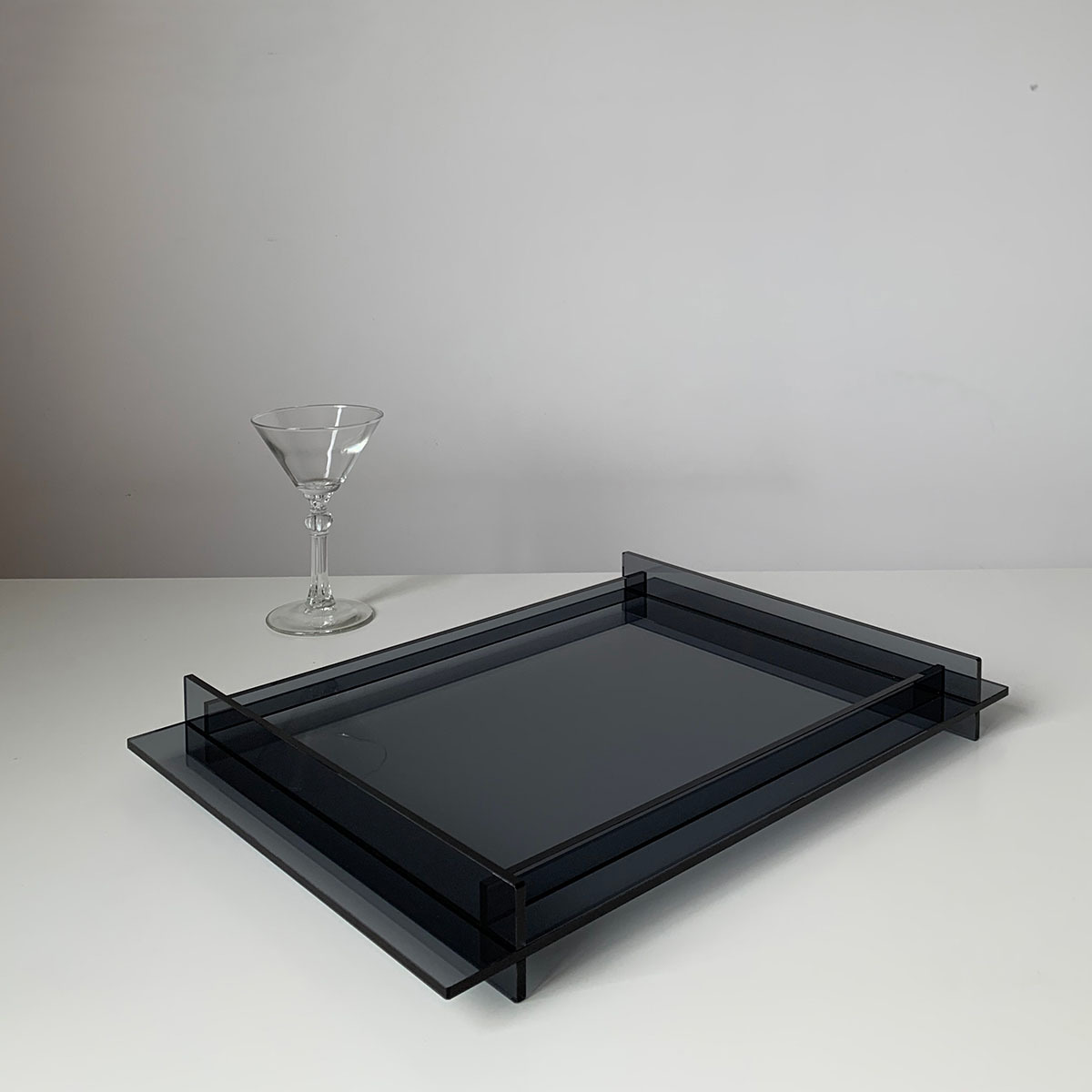 半透明亚克力托盘北欧轻奢果盘极简家用客厅ins风桌面收纳置物盘