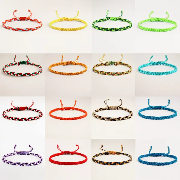 Creative twist woven bracelet dopamine color Taiwan wax thread handmade hand rope men and women stacked bracelet