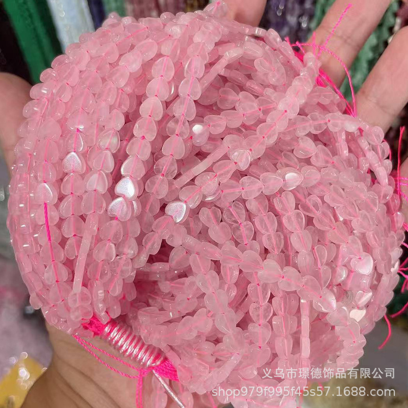 璟德珠宝 2mm粉水晶切面散珠圆珠diy饰品天然石串珠方糖珠算盘珠|undefined