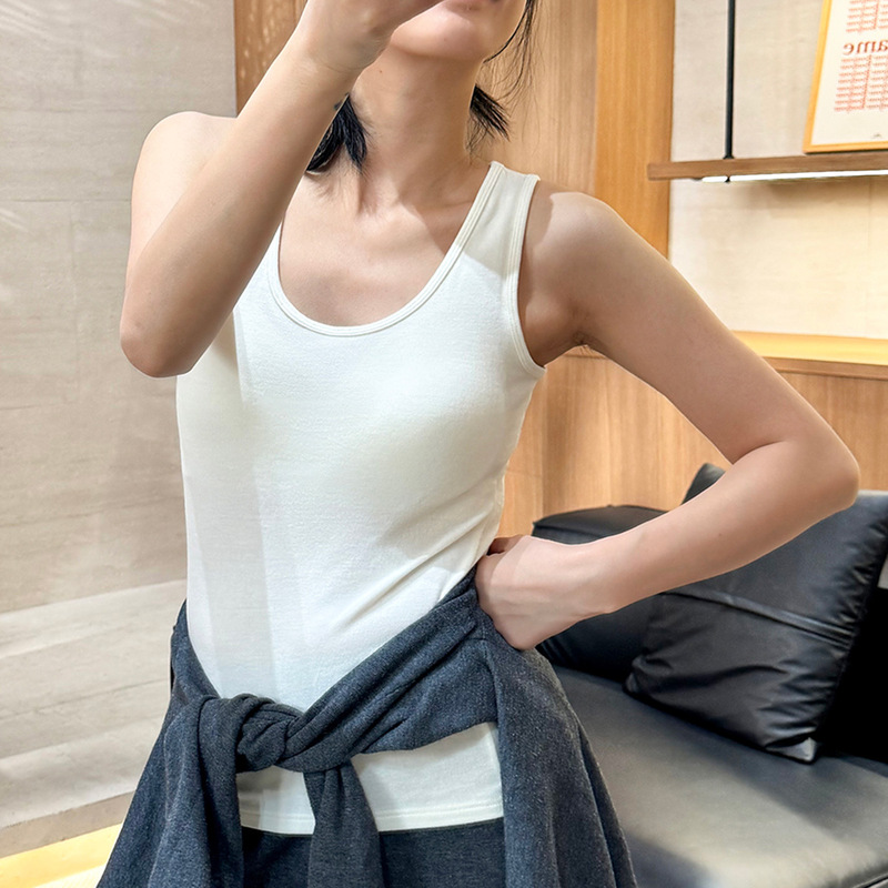 Natural warm wool fleece one-piece vest with wide shoulder straps and chest pads, base layer top W922 vest Natural warm wool fleece one-piece vest with wide shoulder straps and chest pads, base layer top W922 vest