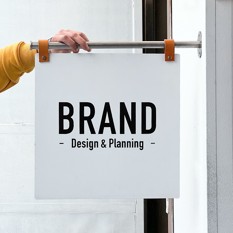 不锈钢侧挂招牌 北欧简约风 简单而有品位 侧招门牌广告牌铆钉