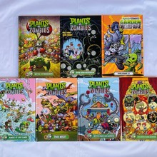 plants vs zombies植物大战僵尸第一季7册精装儿童幽默英文漫画书