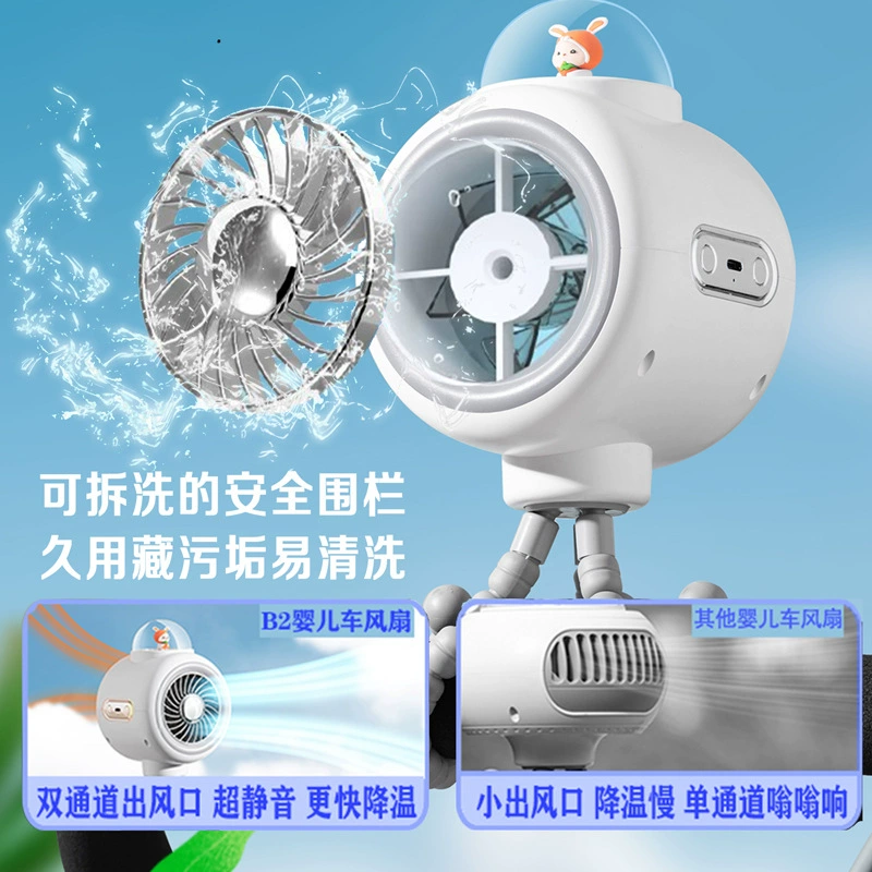 Stroller, automatic air fan, travel cooling handheld rabbit, new collection, fully automatic