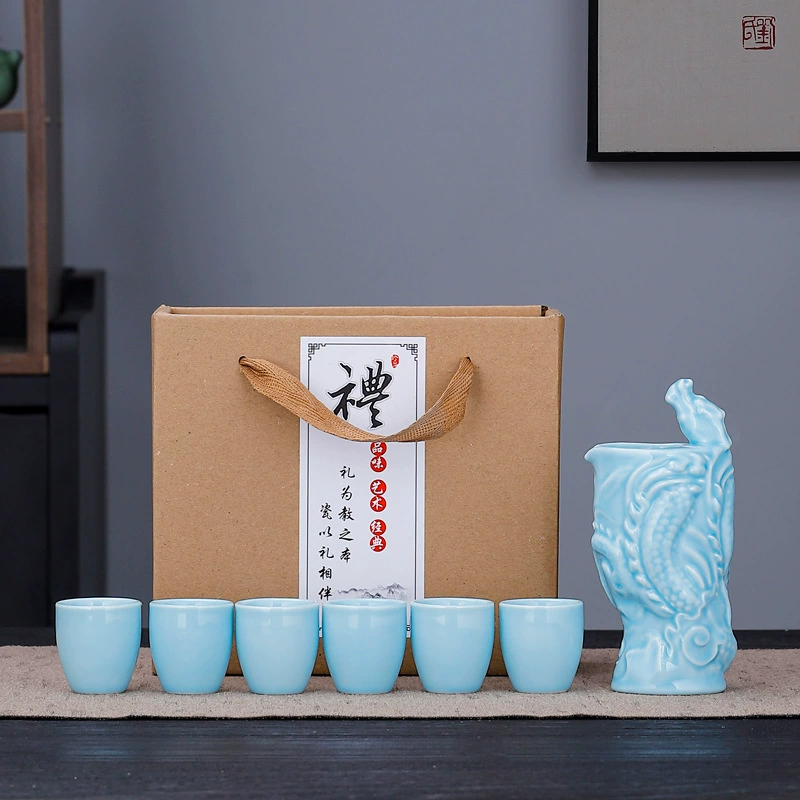 Керамический винный набор из селадона антикварный домашний винный чайник с горячей температурой