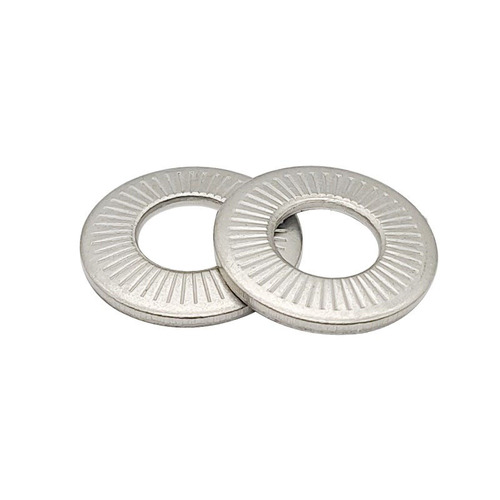 French standard disc spring washers with floral embossing, 304 stainless steel, NFE25-511, narrow to medium-width shape, M3 to M20