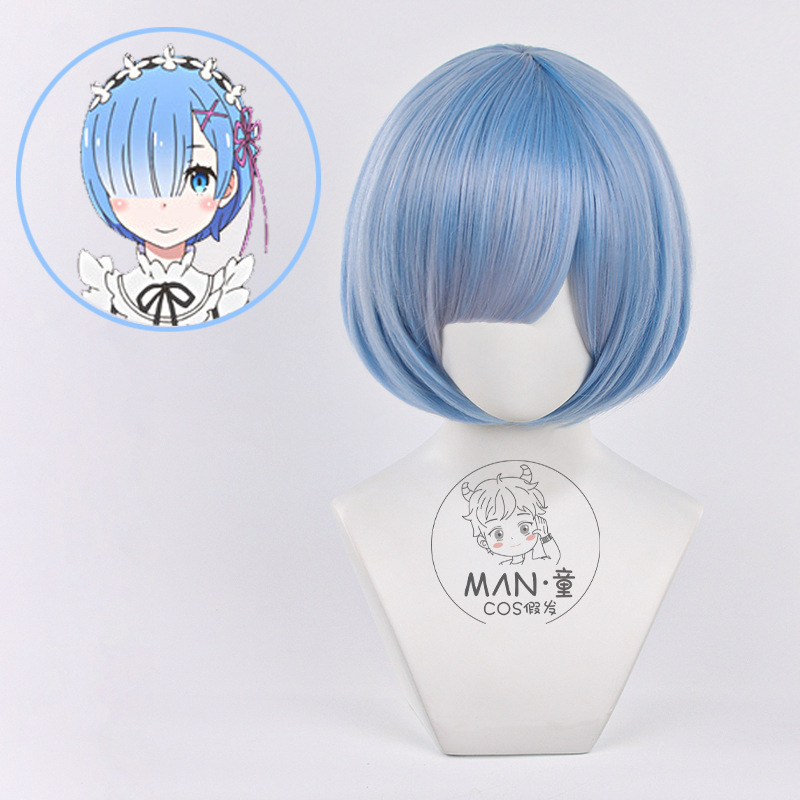 Man Tong Life in Another World from Scratch Ram Rem Rem Gradient Color Cos Wig Factory Direct Sales Man Tong Life in Another World from Scratch Ram Rem Rem Gradient Color Cos Wig Factory Direct Sales