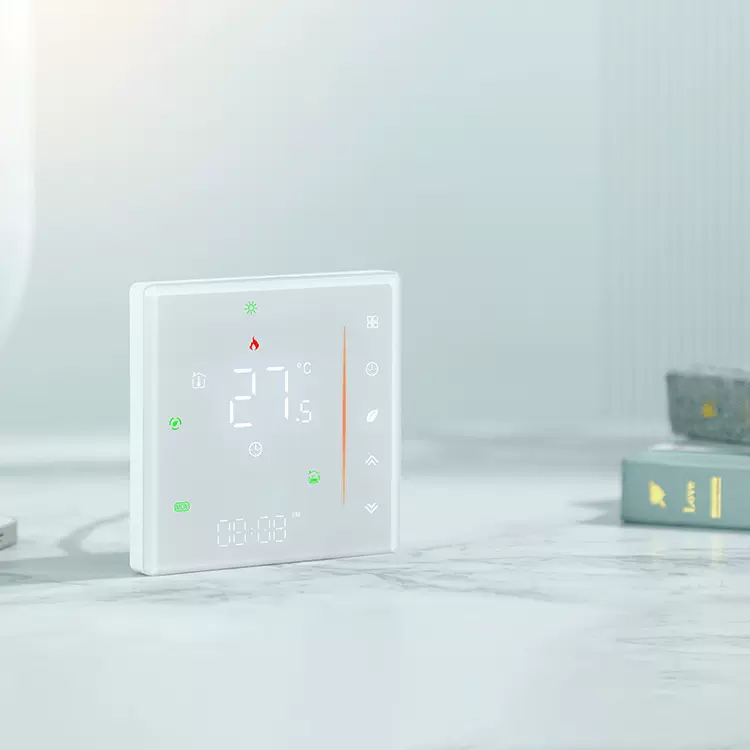 英文电地暖WIFI温控器英文版电采暖液晶温控数显开关面板温控器