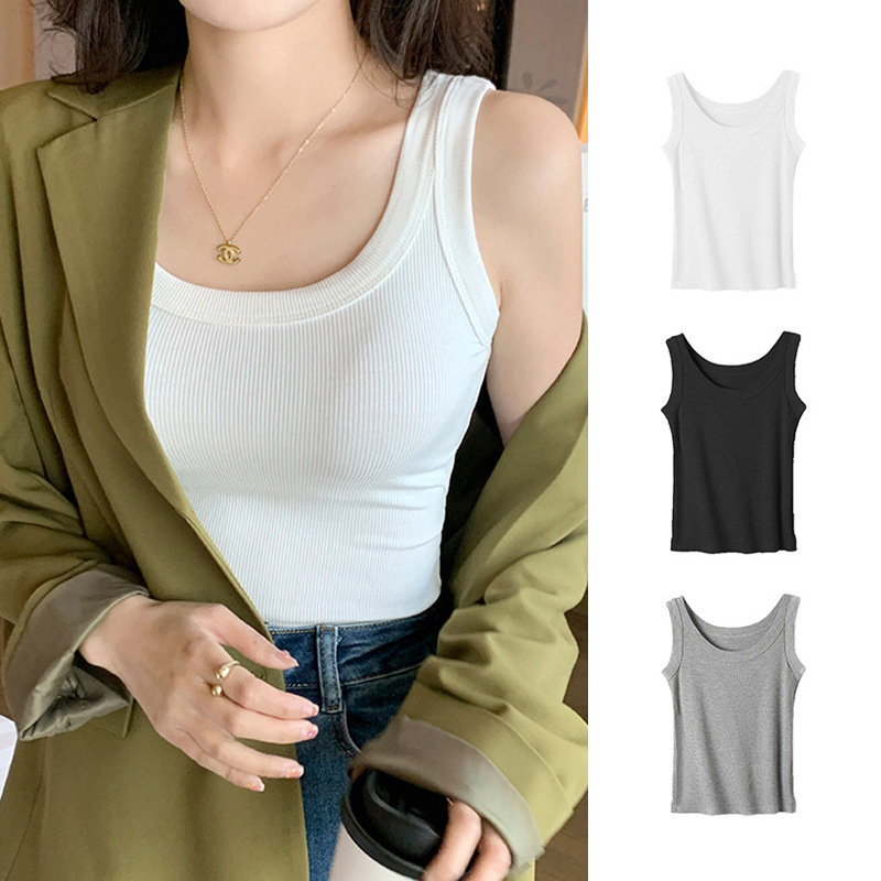 2025 Summer Trendy Women's Tank Top for Layering or Wearing Alone, Slim-Fit Korean Style Camisole Short-Sleeve Top, Base T-Shirt for Women 2025 Summer Trendy Women's Tank Top for Layering or Wearing Alone, Slim-Fit Korean Style Camisole Short-Sleeve Top, Base T-Shirt for Women