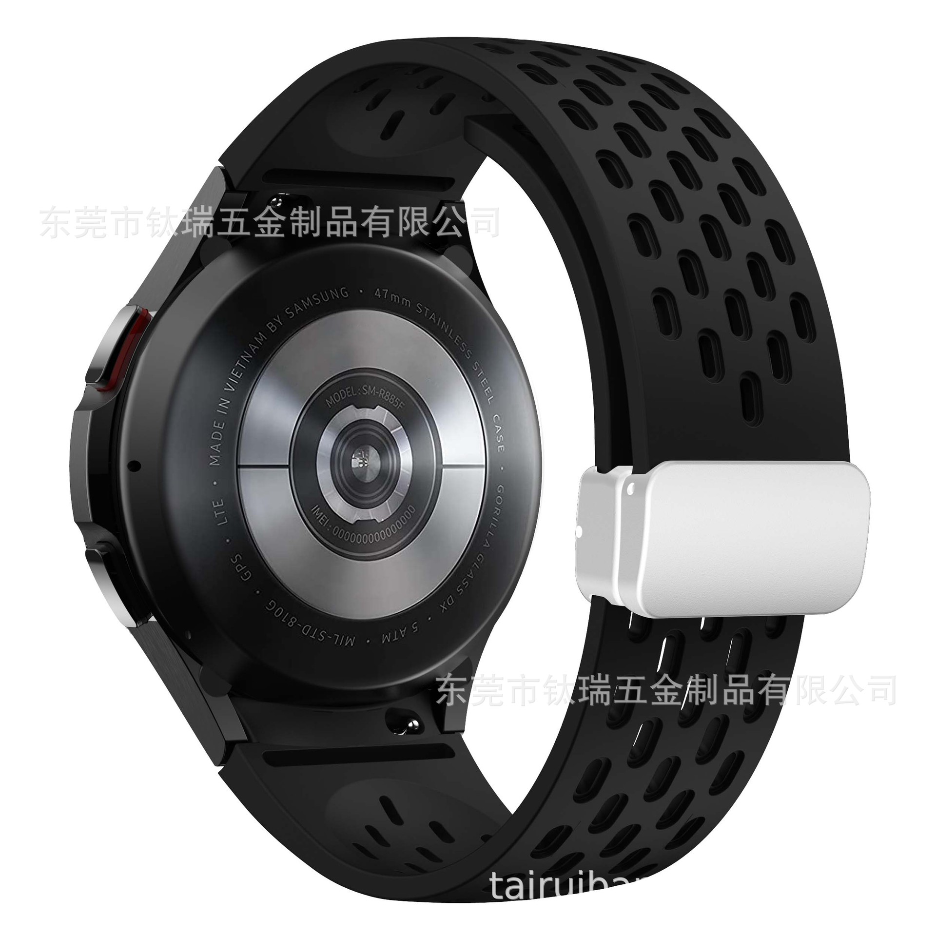 Adecuado para Samsung Galaxy watch6 correa de silicona malla transpirable watch6/5 magnética plegable hebilla Correa