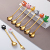 Cartoon cute fruit fork, tableware for feeding, spoon, dessert coffee doll stainless steel