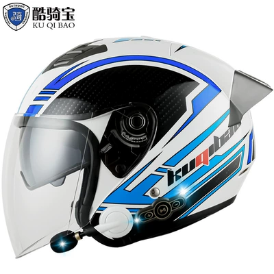 Helmet Helmet Cross Border, Motosiklet kaskı (dəbilqə) - white-phantom-fiber-double-lens-gray-tail-m