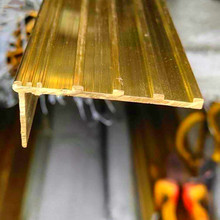 厂家直销黄铜加厚L型铜压条楼梯7字型防滑收边条 地板踏步铜条