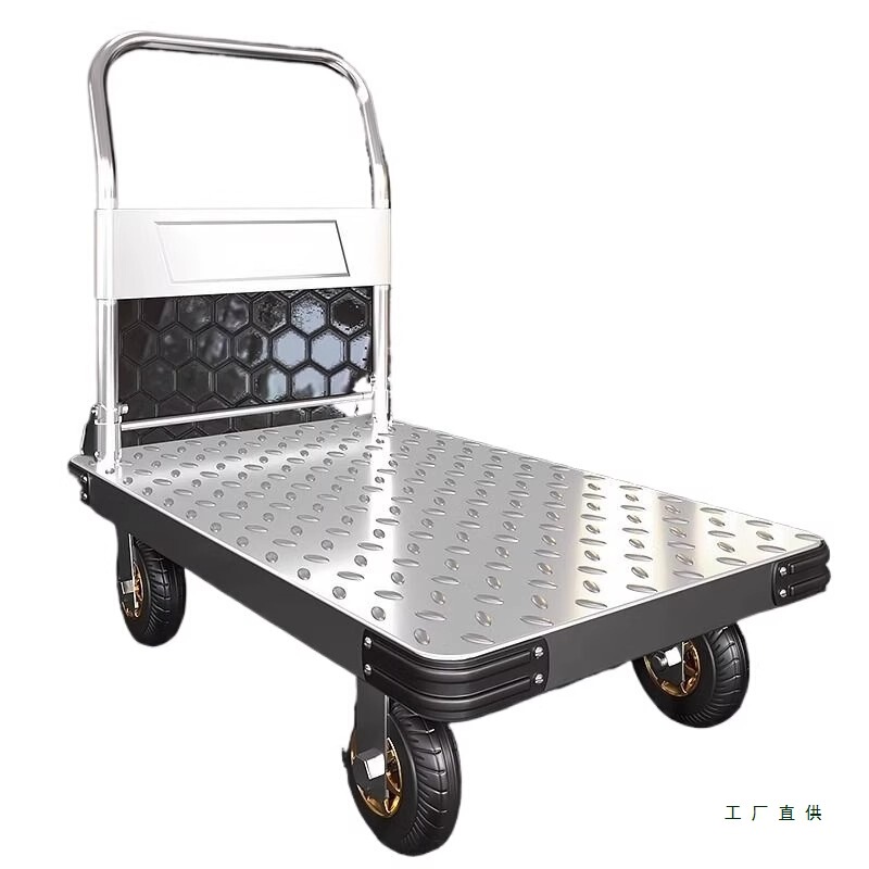 Small Cart, Trailer, Flatbed Cart, Cargo Cart, Handcart, Household Portable Folding Small Cart, Handcart, Heavy-Duty