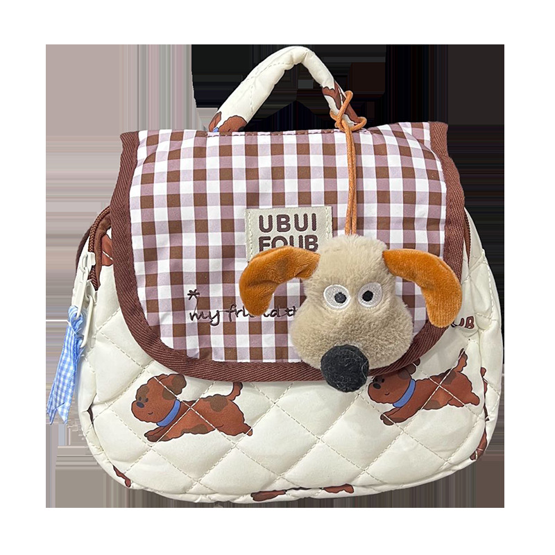 Escuela de jardín de infantes Escuela de escuela primaria Mochila de dibujos animados lindo cachorro para padres e hijos 2025 Nuevo estilo con colgante Mochila para niños