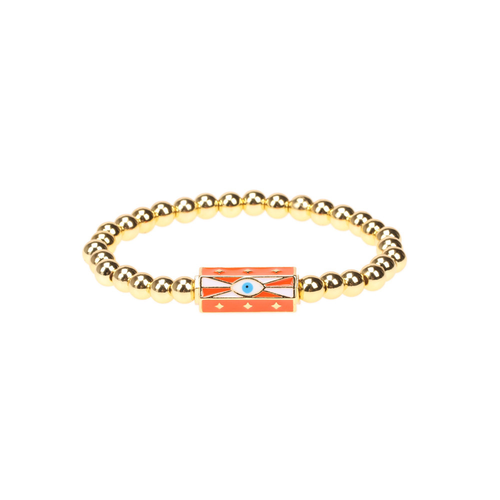 wholesale jewelry devilu0027s eye enamel beaded copper bracelet cnihaojewelry